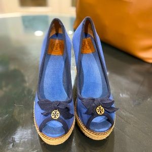 Tori Burch Wedges - like new, only worn once!